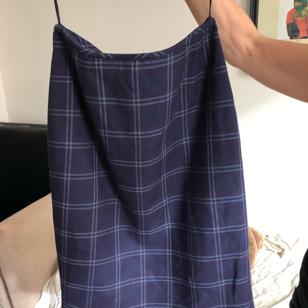 Woven wool pencil skirt